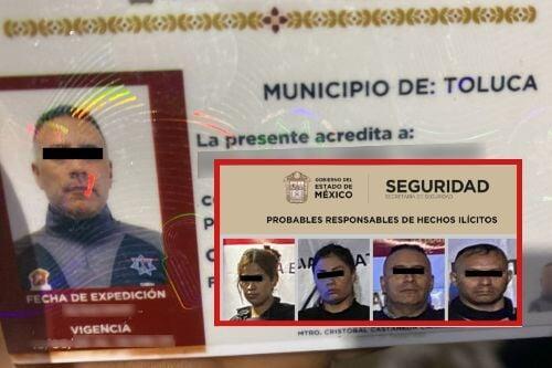 Detienen a cuatro falsos policías municipales de Toluca